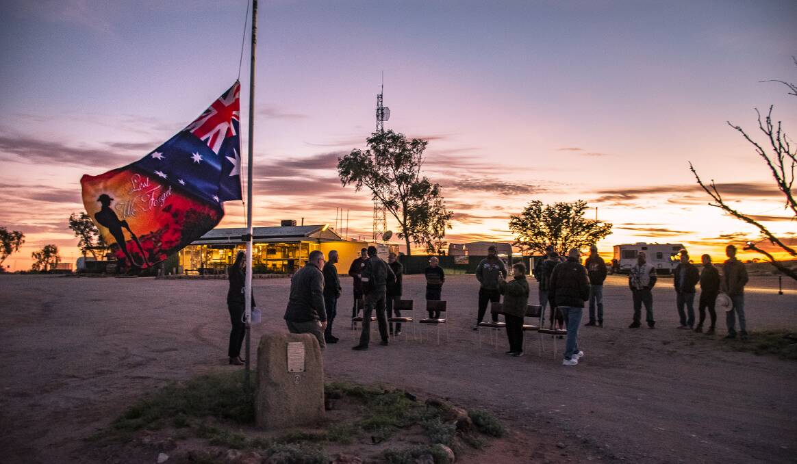 The Anzac Day Dawn Service held at Cameron Corner was very emotional for the small crowd, many of whom had family who had served. Picture: Tim Rumble 