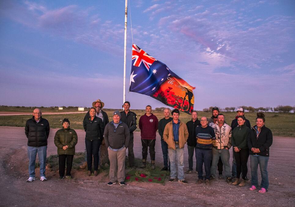 At Cameron Corner a small Anzac Day Dawn Service crowd showed their immense pride in those who served to keep Australia safe. Picture: Tim Rumble