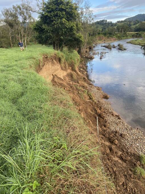 River bank eroision at Kathryn Clarke-Bevan's Kenilworth property, along the Mary River. Picture: Supplied 