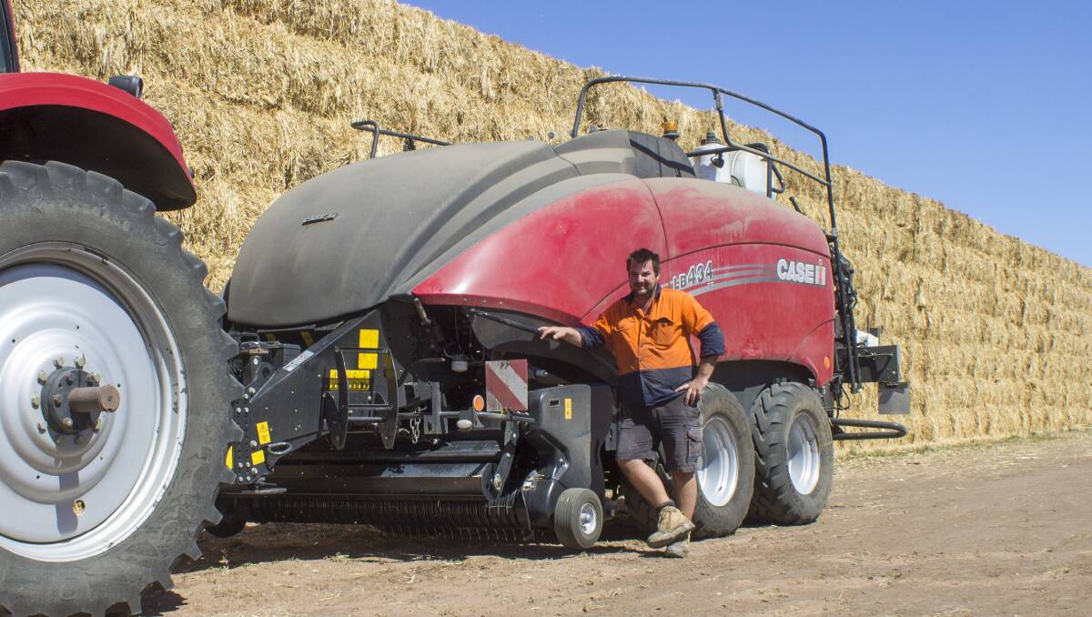 Warraknabeal, Victoria, farmer, Scott Somers with his newly purchased Case IH LB434S XL baler