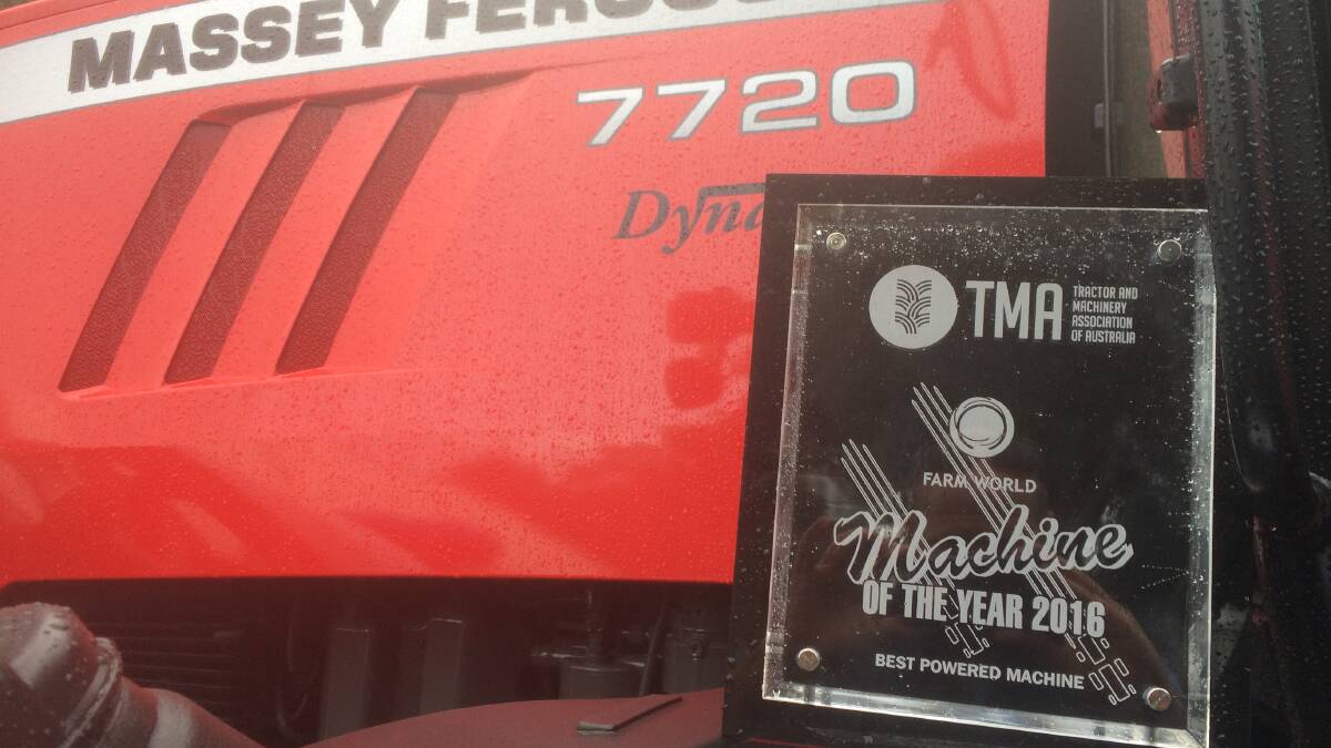 Kudos to you: Massey Ferguson's 7700 Series takes out the Machine of the Year award at the recent Farm World field days.