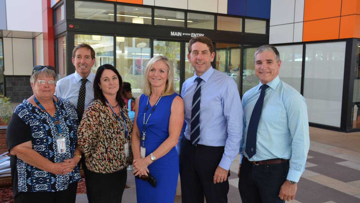 ANNOUNCEMENT: North West Hospital and Health Service chief operating officer Barb Davis, chairman Paul Woodhouse, chief executive office's manager Tammy Parry, chief executive Lisa Davies-Jones, Health Minister Cameron Dick and Member for Mount Isa ,Rob Katter. Photo: Chris Burns.  
