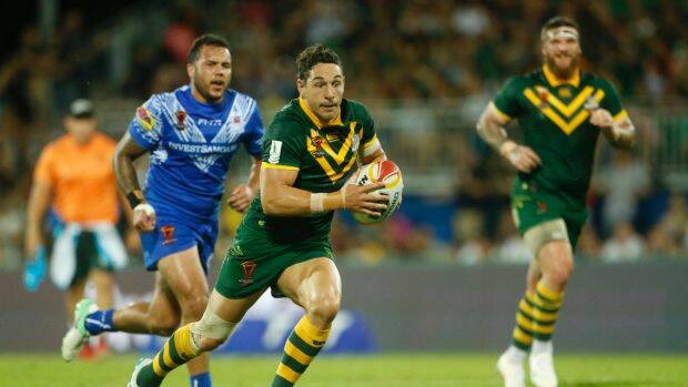 Evergreen: Billy Slater once again defied the years in an exemplary showing from fullback. Photo: AAP