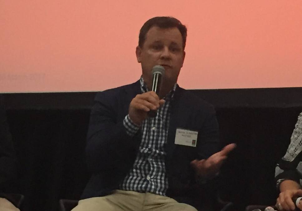 Justin Slaughter, managing director of Austrex, speaking in Darwin.