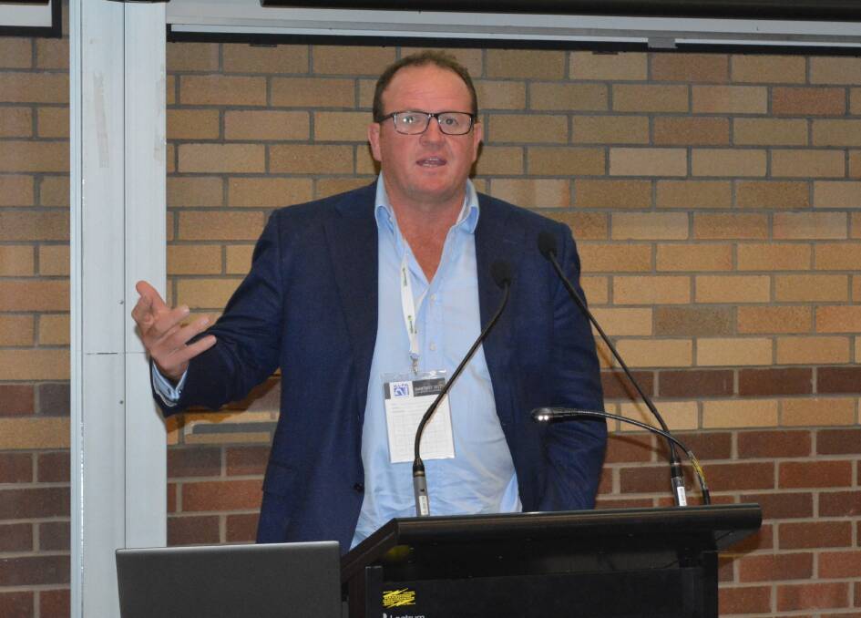 Paraway's chief executive officer Jock Whittle speaking at this year's Australian Lot Feeders Association conference.
