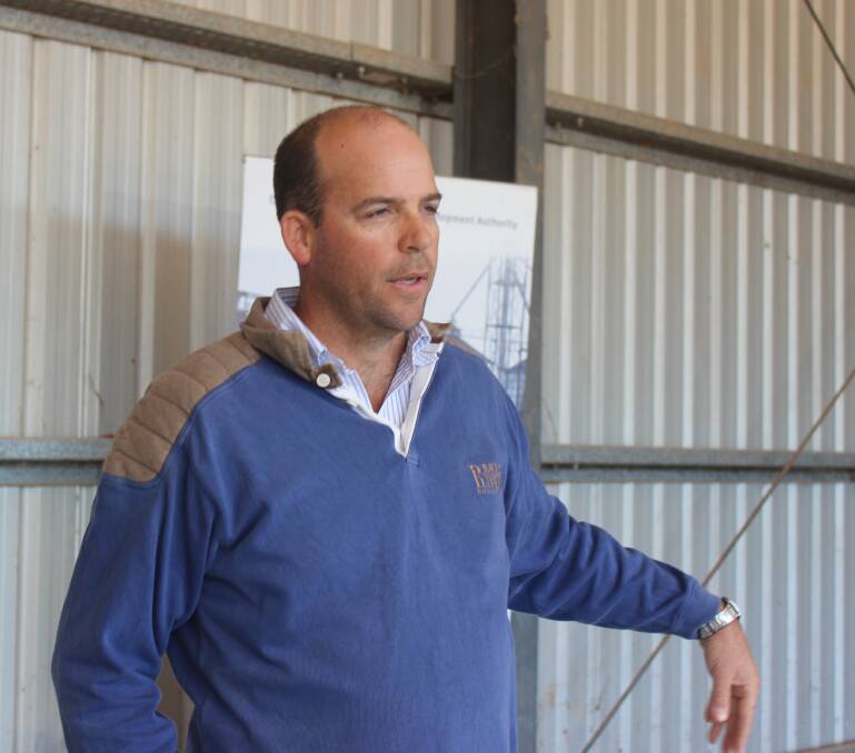 Dave Woods speaks at the Queensland Country Life Food Heroes event at his property last week. 