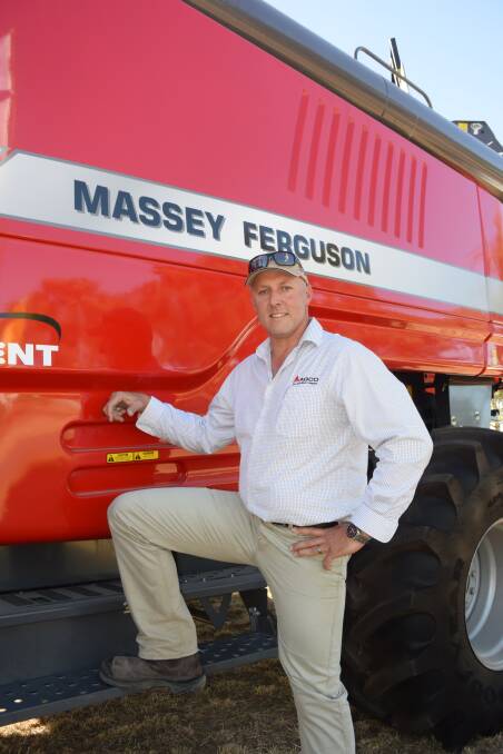 Agco, manufacturers of equipment such as this Massey Ferguson harvester, pictured with Agco sales national combine product manager Shane Jardine, had better than expected first quarter results.