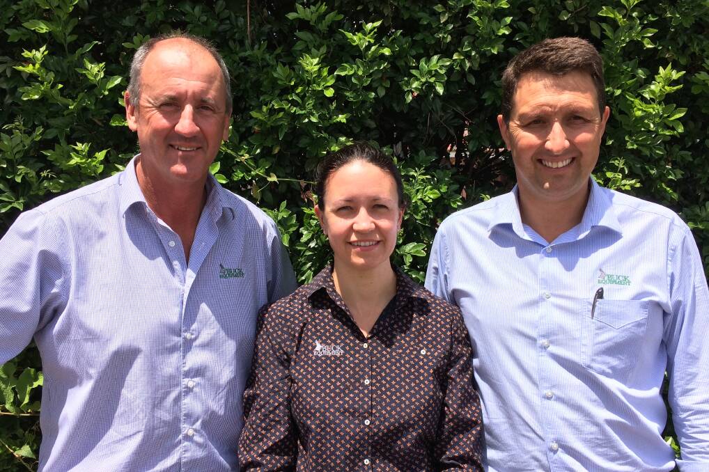 Great team: Scot McCol, Kylie and Michael Buck at Buck Equipment, focus on sourcing the best late model used large agricultural equipment.