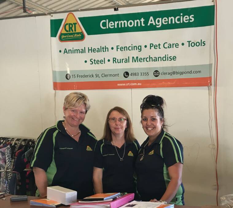 Clermont Agencies' Lucy Harvey, Julie Smith and Emma Wilkinson enjoying the Clermont Beef Expo atmosphere.