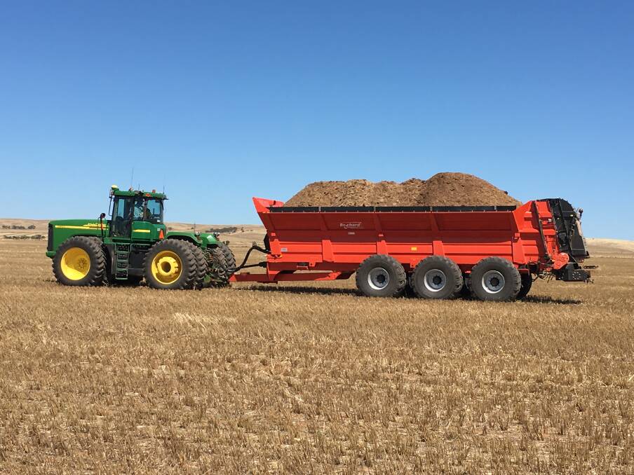 Workhorse: Brochard manure spreaders are new to the Australian market, and they are quickly winning favour with the Australian farmers. The spreader pictured has a working capacity of 45 cubic metres.