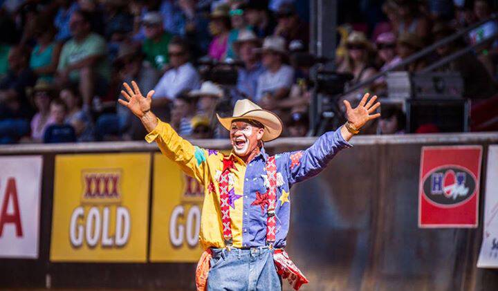 Clowning around: Beloved rodeo clown Big Al Wilson will bring his special brand of comedy to the National Finals. Image by Ben McRae Photography.
