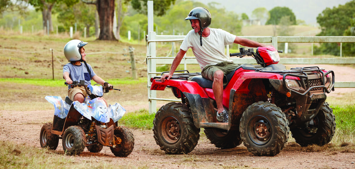 Ride ready: For information on how to help prevent quad bike injuries and deaths and for helpful riding tips visit www.qld.gov.au/rideready
