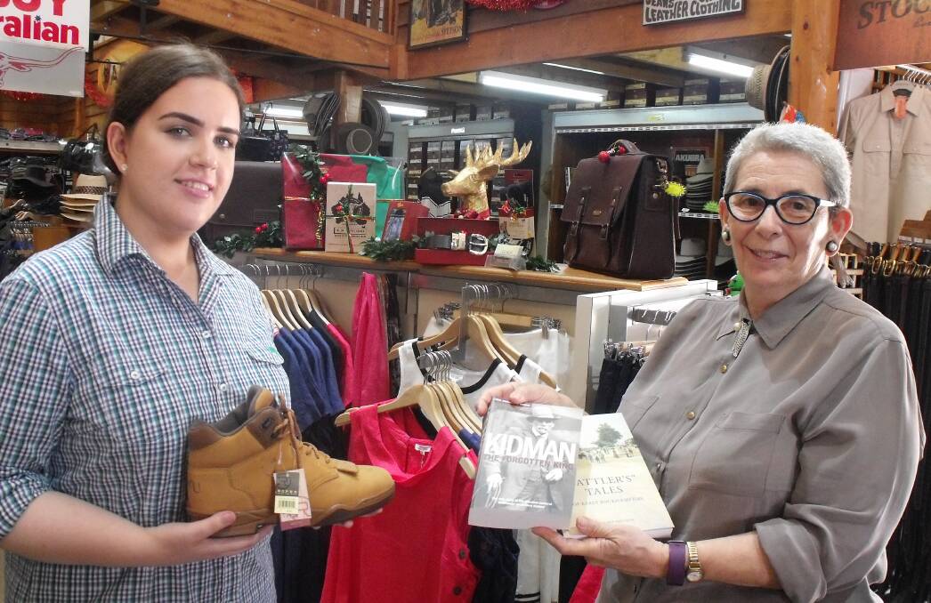 Sale time: Georges Workwear & Country Outfitters sales assistant Georgina Nugent with manager Catherine George with some of the items set to fly off the shelves.