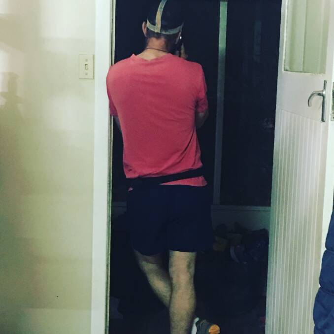 Joy snapped this photo of her husband, Paul McClymont, heading out for a run with head lamp and phone bum bag after a day's work, emphasising the ways men can put exercise into their day if they value being fit and healthy. According to Joy, Paul wouldn't go to such lengths if it wasn't worth it.