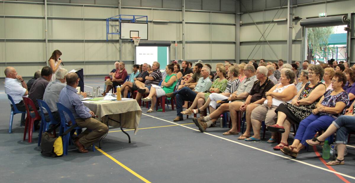 Sporting chance: A good crowd turned out in Blackall on Monday to listen to five mayoral candidates. Pictures: Sally Cripps.