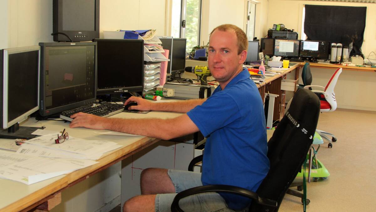 Data muncher: Will Harrington at work at Olga Downs, Richmond. Picture: Sally Cripps.