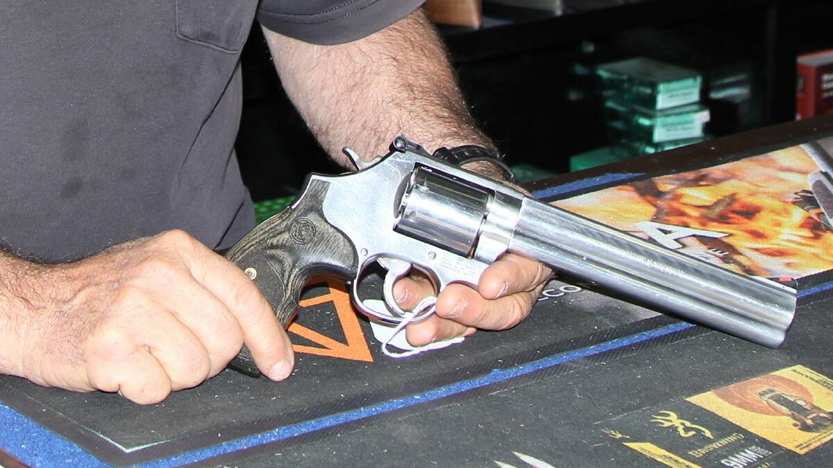 A surrendered Smith and Wesson revolver being held by The Barn at Oakey.