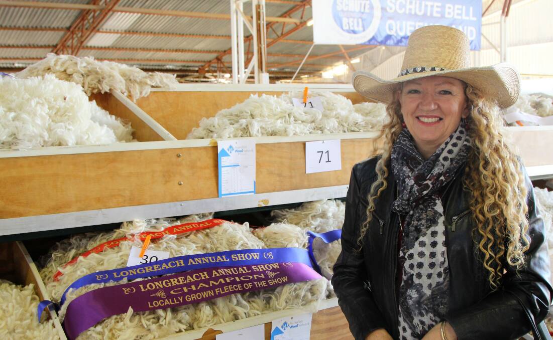 The purple ribbon for champion locally grown fleece of the Longreach Show was a big boost for Isisford woolgrower, Julie Maxwell.