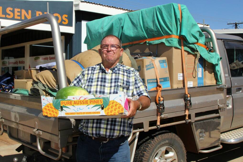 Second time lucky: Rob Dare had to drive over 1000km to source produce for stations and Bedourie, following the freight mix-up by Aurizon. Picture: Sally Cripps.