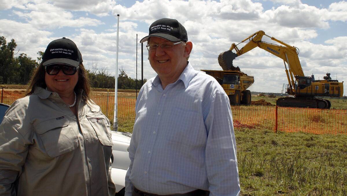Starting off: Hancock Prospecting chairman Gina Rinehart with then-federal Resources and Energy Minister Martin Ferguson at the opening of the Alpha Coal project in 2010. Picture: Sally Cripps.