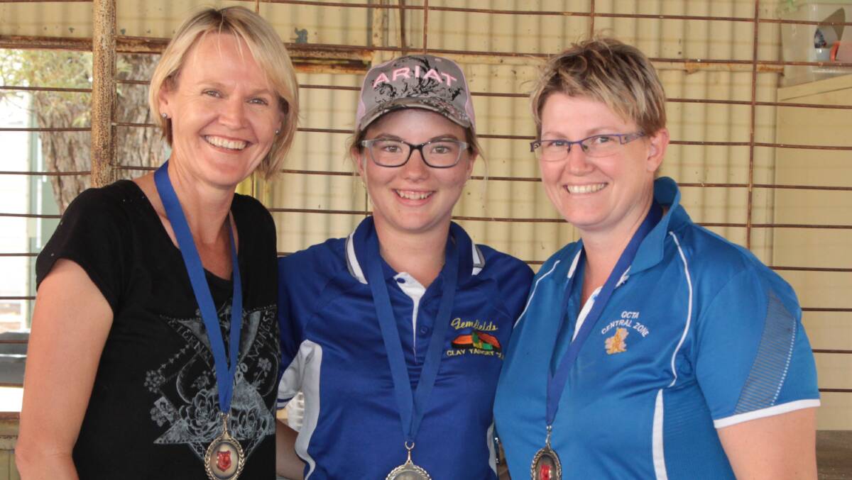 The central zone ladies team - Lil Brandt, Tambo; Emma McCulloch, Gemfields, and Sheridan James, Gemfields.