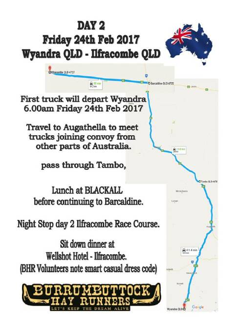 The convoy's route on day two.