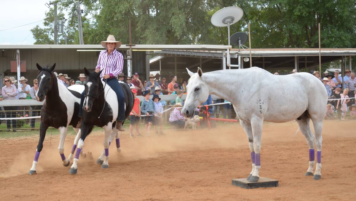 A Liberty horse performance by four Longreach women drew a huge crowd at the show.