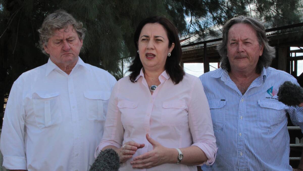 Premier Annastacia Palaszczuk announcing the appointment of the wild dog commissioners in Barcaldine in May 2016.