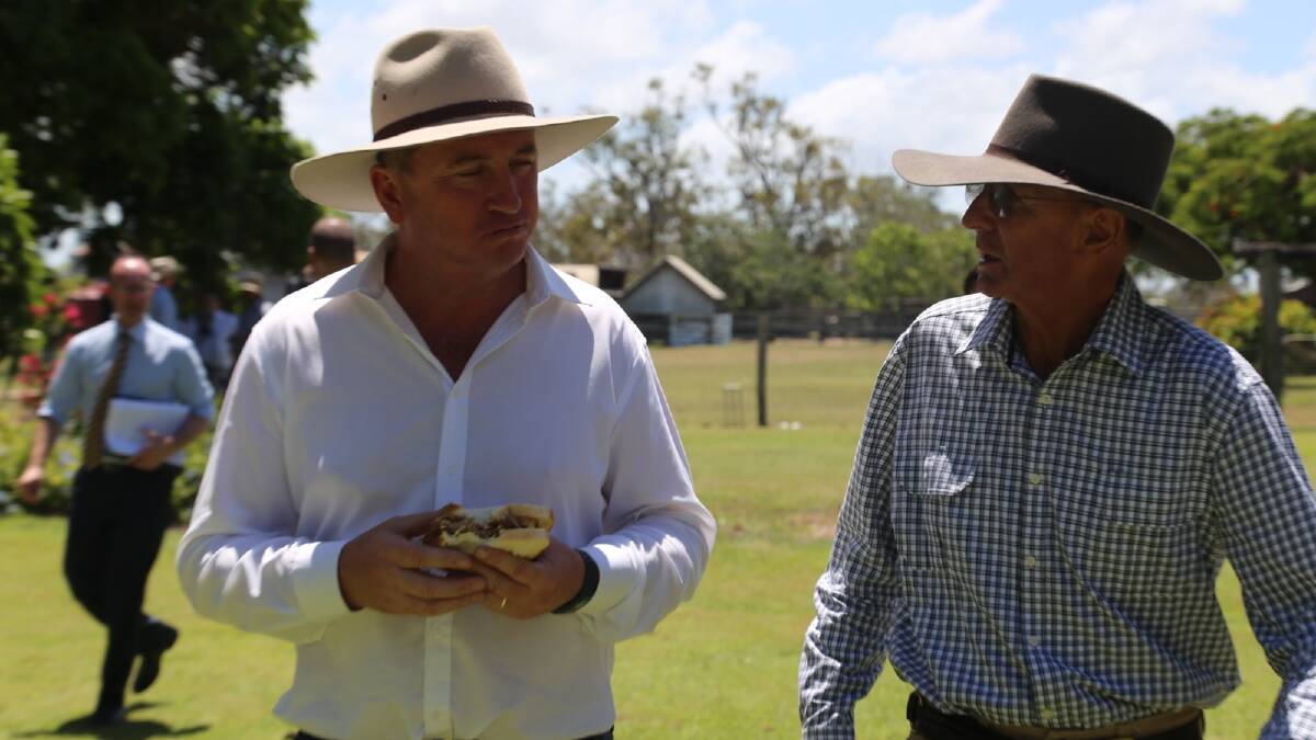 Couti-Outi property owner Lawson Geddes spoke with deputy Prime Minister Barnaby Joyce when he visited the property today to familiarise himself with landholder thoughts on the defence department's land acquisition proposal.