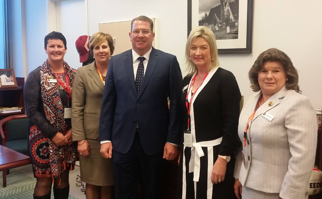 Round table: Meeting with Wright MP Scott Buccholz in Canberra is federal ICPA publicity officer Nikki Macqueen, immediate past president Judy Sinclair-Newton, councillor Lynise Conaghan and president Wendy Hick. Photo: Nikki Macqueen.