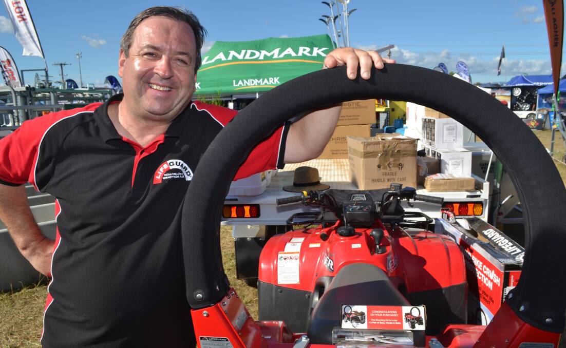 Matt Tiplady with his ATV Lifeguard Crush Protection Device, which won the Rotary FNQ Field Days Inventor’s Contest Over $1000 category and was also the contest’s  overall winner.