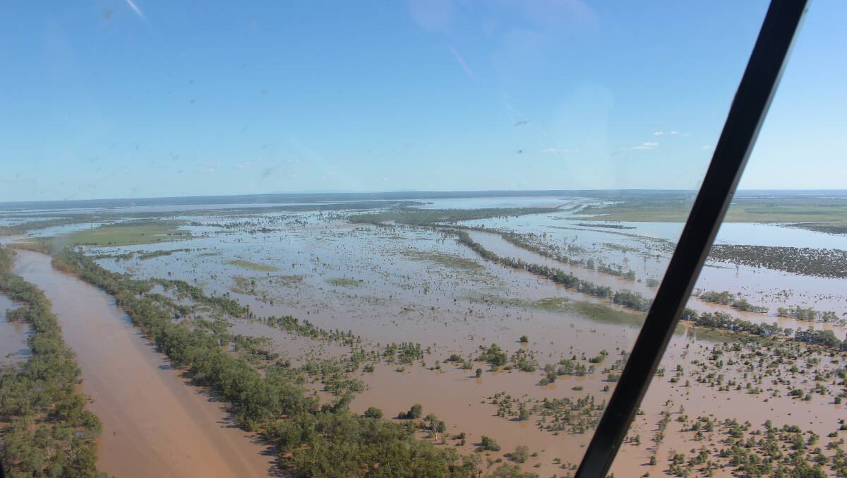 The extent of the flooding was visible from the air.