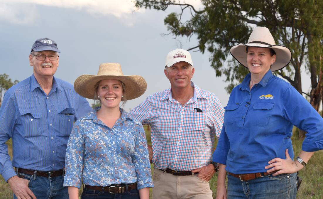 DAF extension officer (Beef) Alice Bambling, DAF principal extension officer Bob Shepherd, northern Australian cattle veterinarian Dr Ian Braithwaite, NQ Dry Tropics Grazing senior field officer at the masterclass held at Spyglass Research Station, Charters Towers earlier this month.