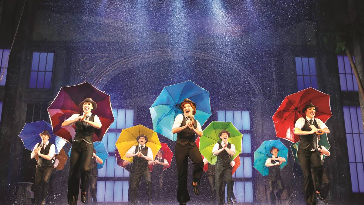 Cast of Singin' in the Rain dance up a storm at QPAC. Photo: Jeff Busby.
