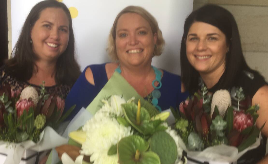 MAREEBA MAGIC: Finalists Jessica Fealy and Tracey Beikoff had hometown support from Mareeba Shire Councillor Lenore Wyatt (centre).