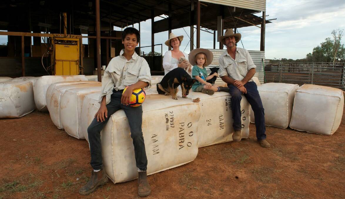 Leandre, Josephine, Tex and James Clark after shearing in January this year.