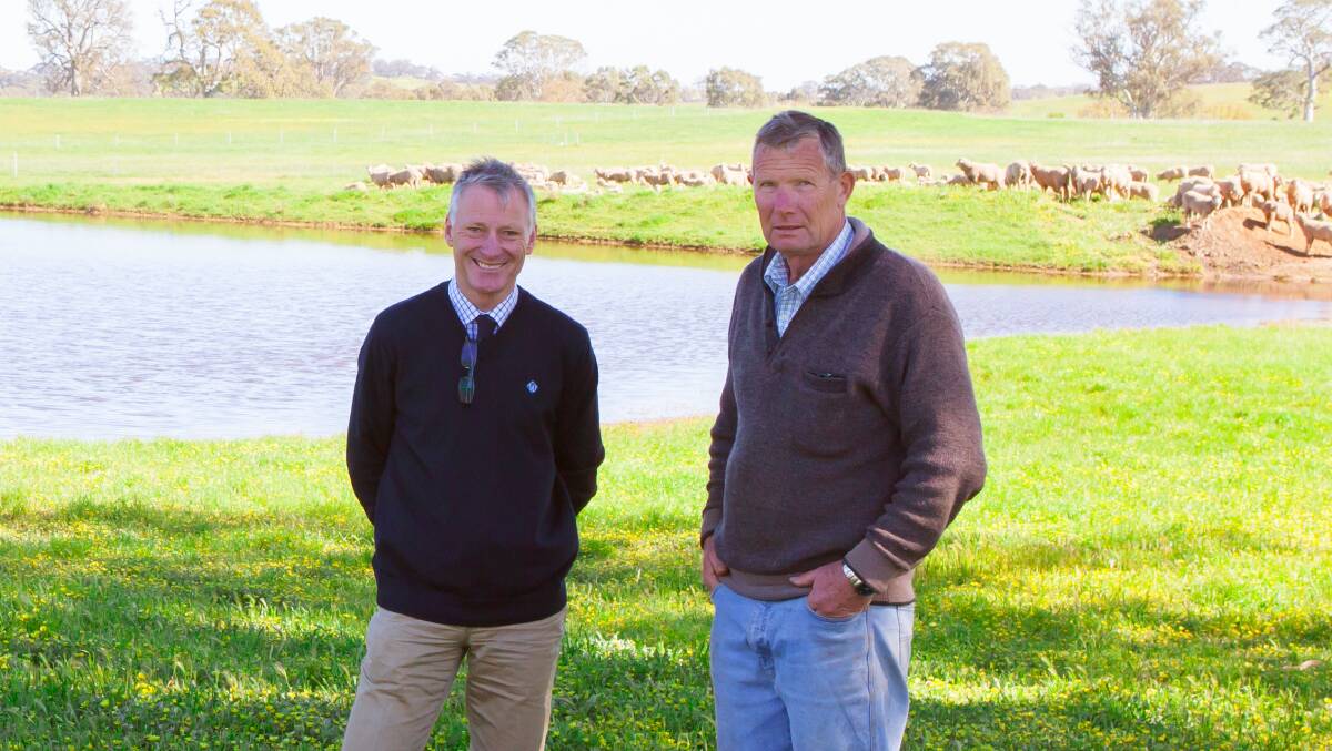 New venture: AWN SA wool marketing manager Rod Miller and John Angas, Hutton Vale Farm, Eden Valley, are excited about the Barossa wool brand program.