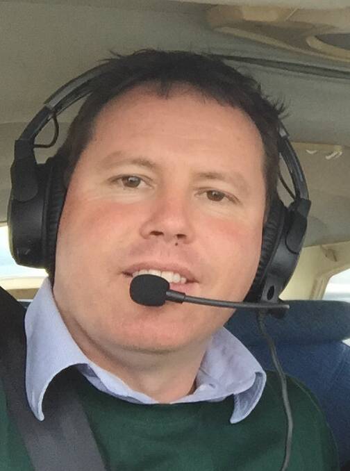 Victorian Nationals MP Andrew Broad in the air this week over the Darling River. Pictures supplied by Mr Broad.