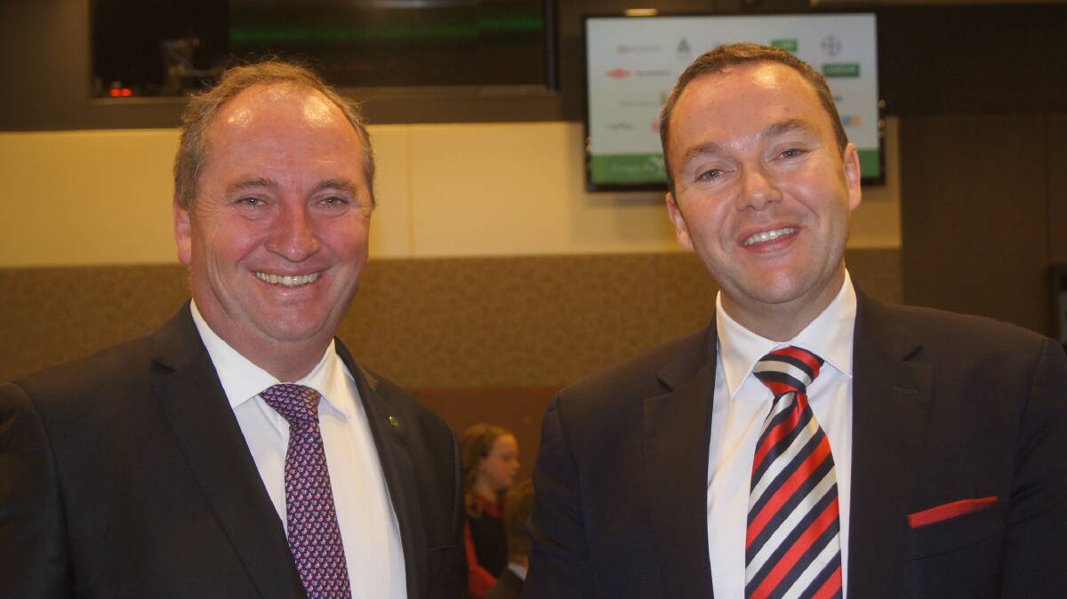 Nationals leader Barnaby Joyce and CropLife Australia CEO Matthew Cossey.