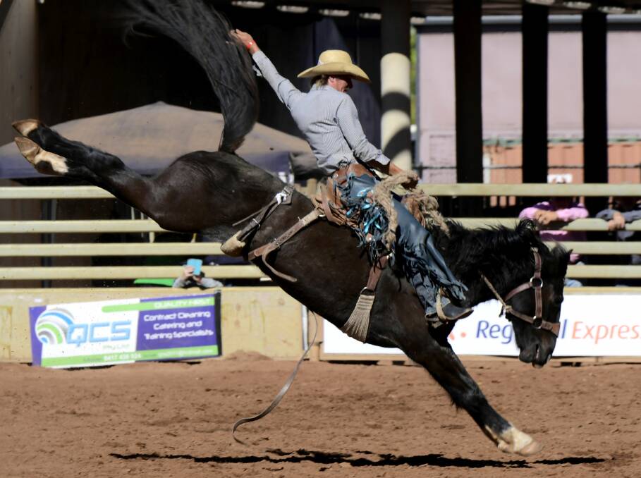 ONE TO BEAT: Millmerran's John McNamee finished the 2015-2016 season at the top of the APRA Saddle Bronc standings for the first time in his career. Picture: Dave Ethell 