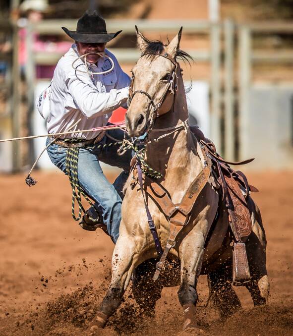 Tough competitor: Emerald's Shane Kenny will be aiming to retain the All Around Cowboy title competing in rope and tie and team roping. Picture: Stephen Mowbray 
