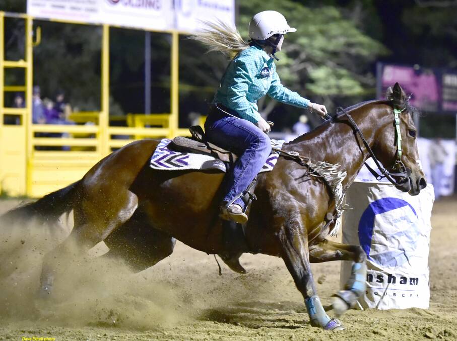 UP AND COMING: Teal Ayers, Roma, won the APRA Junior All Around title at Emerald and will be one of the riders to watch at Taroom on Saturday. Picture: Dave Ethell