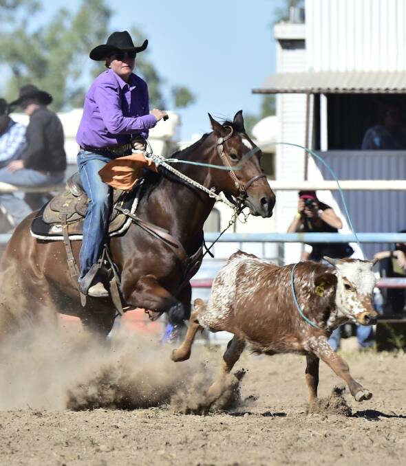 ON TOP: Townsville's Suzie Fearon leads the Australian Professional Rodeo Association all-around cowgirl rankings for the first time in her career. Picture:  Dave Ethell