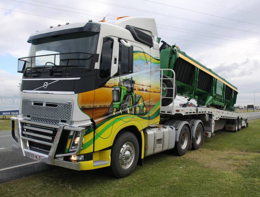 The instantly recognisable Chesterfield Australia truck features customised murals including the John Deere 9RX tractor and CP690 Cotton Picker.