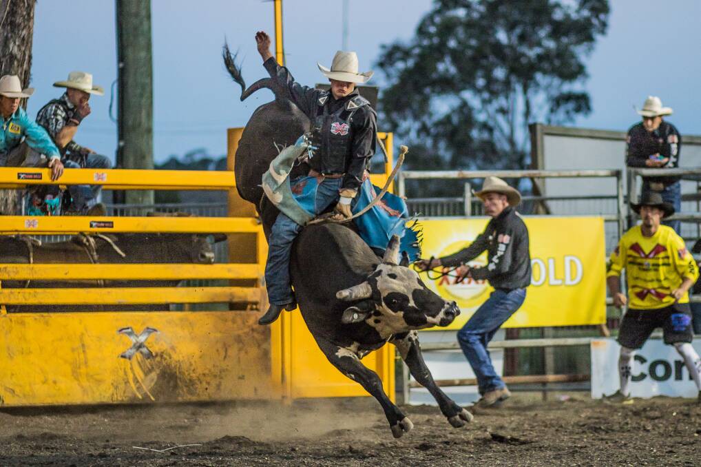ONE TO WATCH: Jake Whalan, of Giru, is sitting in third position in the Bull Ride going into the Gargett Rodeo on Saturday. Picture: Andrew Roberts