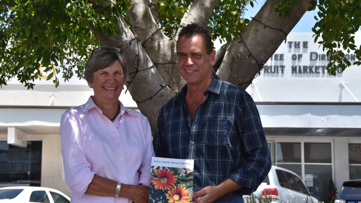 Elizabeth Clark and David Sasse launch the book in Longreach on Wednesday morning. 