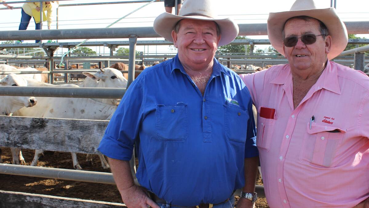 SALE: Charlie Crossley, Beachport Liquid Minerals, Townsville and Malcolm Smith, Elders, Charters Towers. Photo: Samantha Walton.