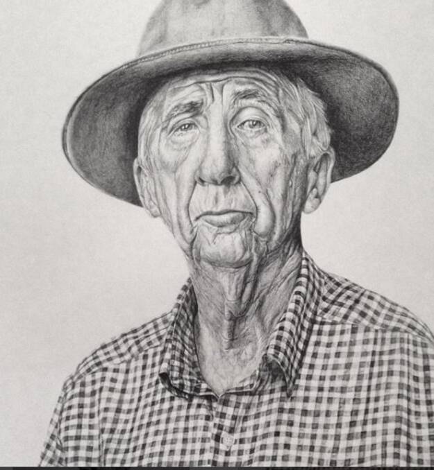 VALE BOB: This wonderful portrait of Bob McDonald by Alice Finlay now hangs in the Cloncurry library that bears his name.