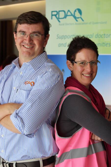 St George GP Dr Adam Coltzau with Goondiwindi GP Dr Sue Masel, who says that five years ago, Goondiwindi was suffering a “doctor shortage”, but no longer. 