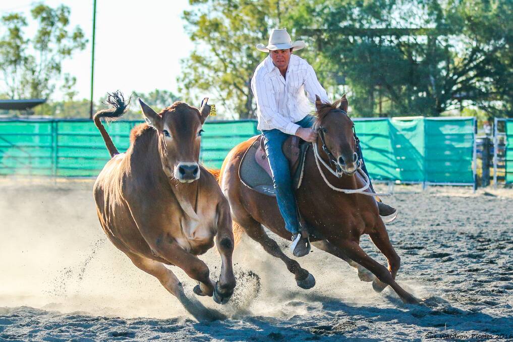 ON THE RUN: Cattle donor to Condamine Justin Boshammer pictured competing on Old Style. - PIcture: Sue Waldron